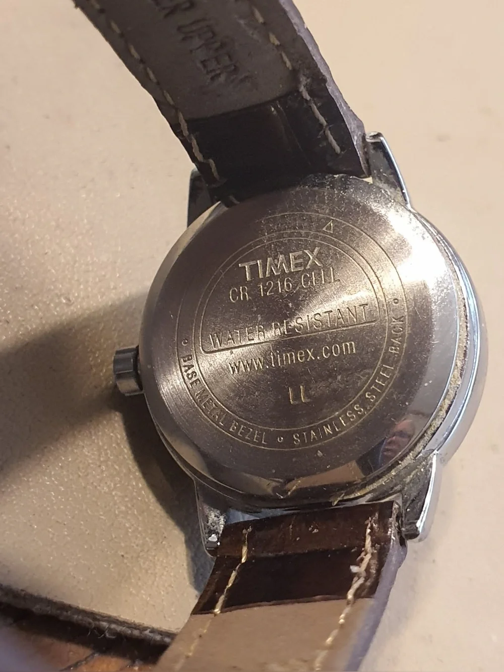 🦋10/$20🦋 Timex Indiglo Silver/White Leather Easy Reader Women's Watch